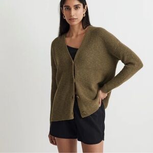 Madewell V-Neck Button-Front Long Cardigan Sweater